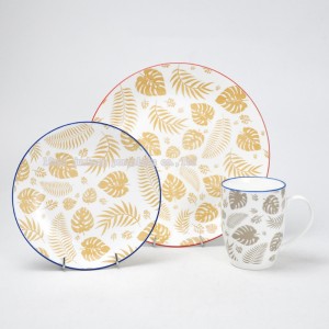 bordartikler - 16 stk porcelænskupé middagssæt med printmærkat