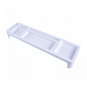 Desktop Organizer Kontoropbevaring Rack Justerbar plast skærm hylde