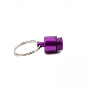 Kapselformet en dags pilleæskeboks aluminiumslegering med nøglering