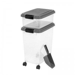 Big Volume Dog Pet Food Container Forbliver frisk tønde madopbevaring med låg