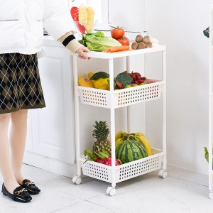 Lager køkken Light Duty 3-lags plast Opbevaringshylde