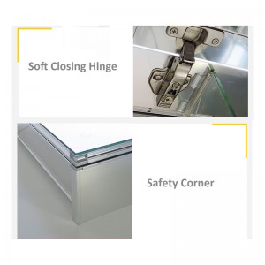 EU og USA Luksus LED oplyst baggrundsbelyst badeværelse spejl medicin kabinet-ENE-AC-102