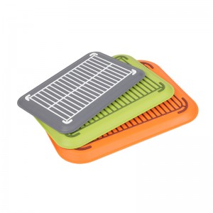 Rektangel, ikke-glidende gummigreb, serveringsbakke, hvid