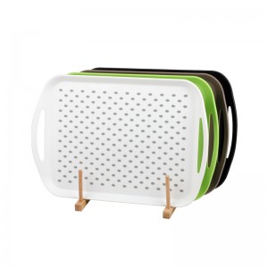 PP Plastic rektangel fastfood sort bakke servering