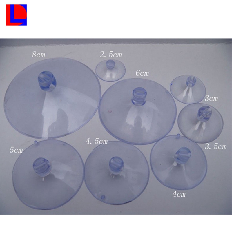 Plast gennemsigtig PVC sugekopper med skrue, gummisuger