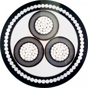Mellemspænding 11KV 3-armeret kabel / PVC Swa elektrisk kabel stålwire