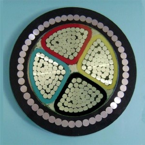 Elektrisk kraft Xlpe armeret kabel / 4 kernet armeret kabel