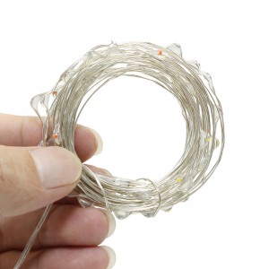 5M 3M 2M 1M LED Kobber Sølvtråd Stringlys Fairy Garland til nytår Jul hjem Bryllupsdekoration Batteri