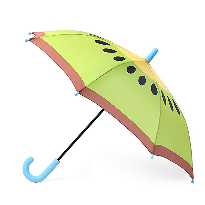 Automatisk åben frugtparaply Børn Børn Yndige Kiwimønstre regner lige paraply