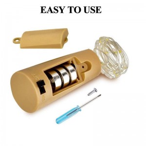 Varmt salg korklamper til vinflaske, vinflaskelys 6.5ft 20 LED vin kork strengelys til glasmåler messe