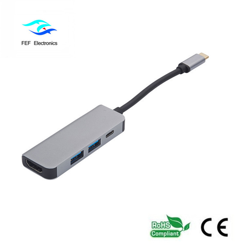 USB Type c / HDMI hun + 2 * USB3.0 Kvinde + SD + TF Konverteringskode: FEF-USBIC-022