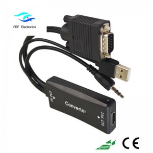 VGA han til HDMI hun + Audio + USB strømforsyningskode: FEF-HIC-011