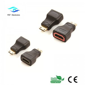 HDMI hun til mini HDMI hanadapter guld / nikkelbelagt Kode: FEF-H-022
