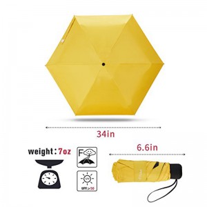 parasol lys parasol Mini Anti UV gul lille paraply