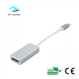 USB TYPE-C til Displayport kvindelig konverter Metal sagkode: FEF-USBIC-004
