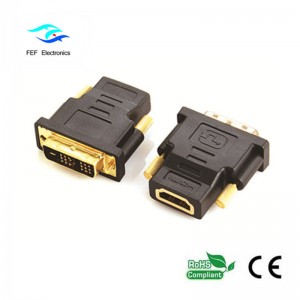 DVI (18 + 1) han til HDMI hun adapter adapter guld / nikkelbelagt Kode: FEF-HD-002