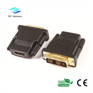 DVI (24 + 1) han til HDMI hun adapter adapter guld / nikkelbelagt Kode: FEF-HD-003