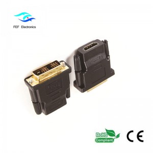 DVI (24 + 1) han til HDMI hun adapter adapter guld / nikkelbelagt Kode: FEF-HD-003