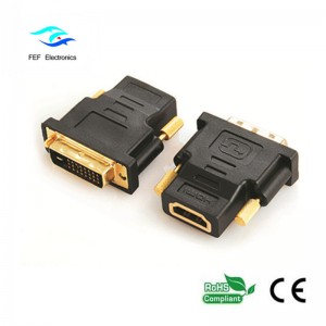 DVI (24 + 1) han til HDMI hun adapter adapter guld / nikkelbelagt Kode: FEF-HD-004