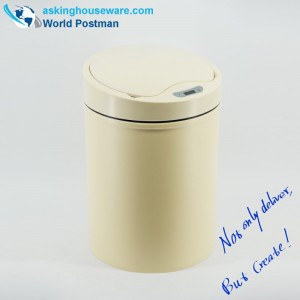 AKbrand køkken automatisk induktiv affaldsspande med elektrisk oplader, lysegul, 15 liter