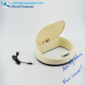 AKbrand køkken automatisk induktiv affaldsspande med elektrisk oplader, lysegul, 15 liter