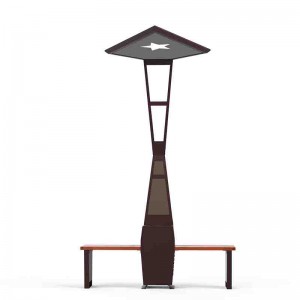 Solcelledrevet LED udendørs belysning med Smart Bench Chariging-telefoner og tabletter