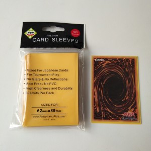 62X89mm japansk / lille størrelse YGO solid gul spillekort beskyttende ærmer