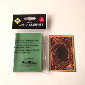 Grøn farve Mat Deck Guard ærmer til japansk størrelse gaming kort 60x87mm