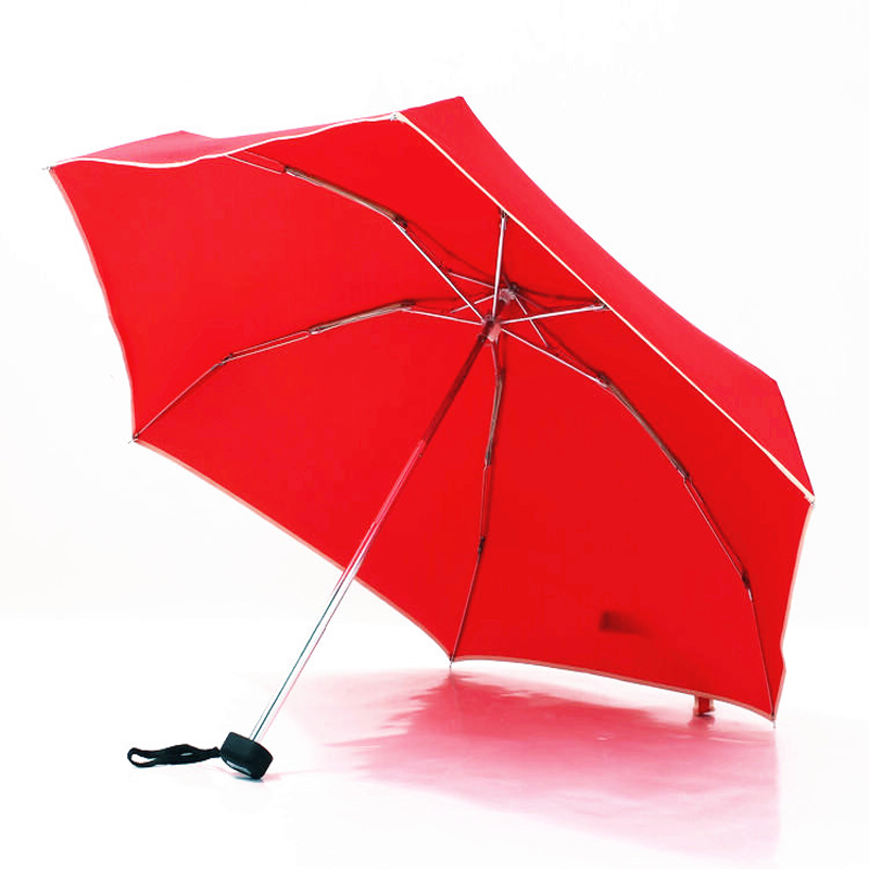 Lille 5 foldede røde mini lomme paraply