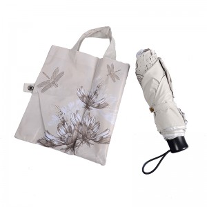 Salgsfremmende paraply med print logo 3 fold paraply med sølvbelægning