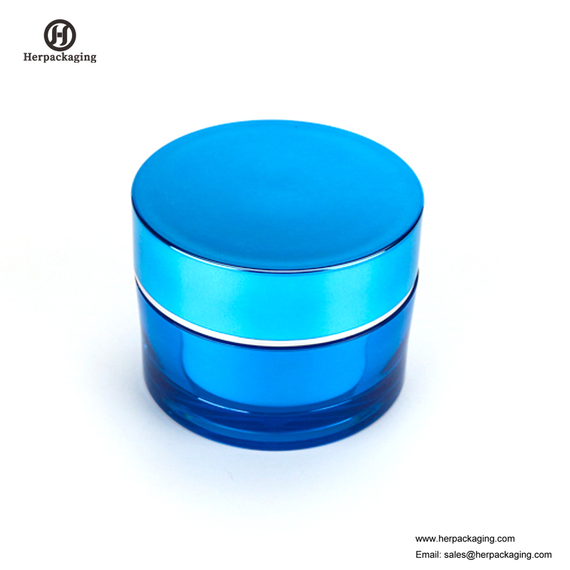 HXL212 rund tom skinnende blå kosmetisk krukke dobbeltvægsbeholder hudpleje krukke