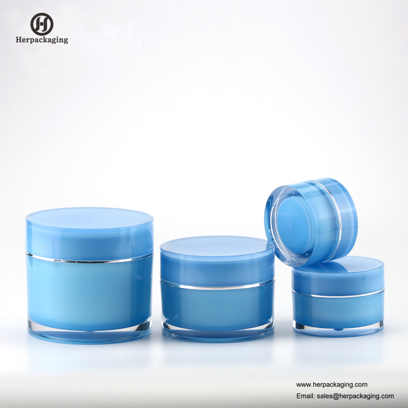 HXL212 rund tom skinnende blå kosmetisk krukke dobbeltvægsbeholder hudpleje krukke