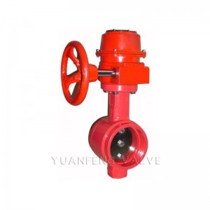 Rillet end sommerfuglventil