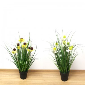Tættere 2 natur kunstige løg græsplante i dekorativ planter hjemindretning