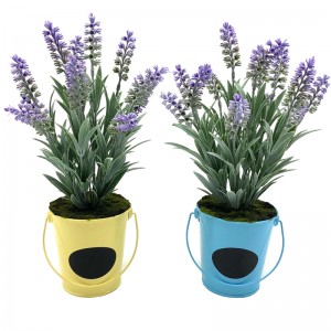 Kunstig metalpotteplante Hjemmeindretning Lavendel blomsterarrangementer Bordplade dekoration