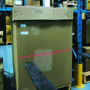 Gaffeltruck Laser Guide System til lager til håndtering af varer
