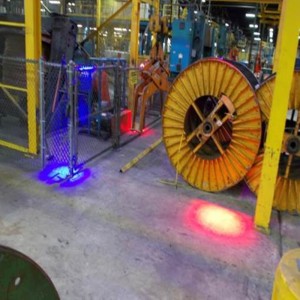 24 LED 9-60V Blue Spot Red Line Tower Overhead Crane Light