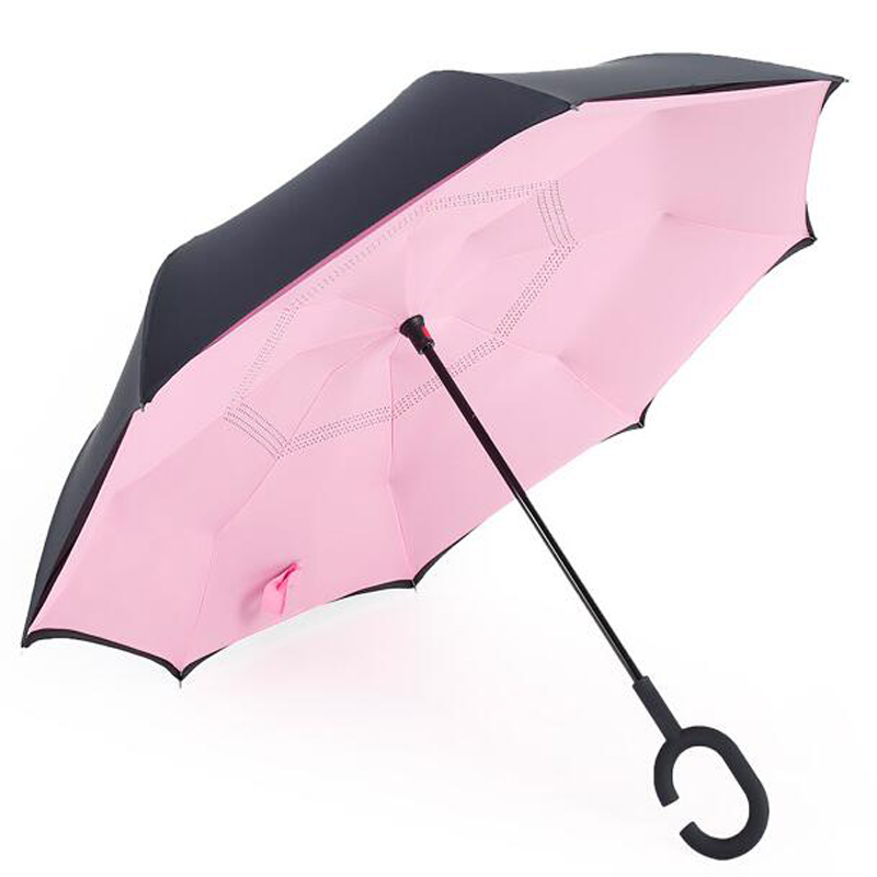 Omvendt paraply Omvendt omvendt paraply med indvendigt udvendigt design u0026 C-formet drop-free håndtag