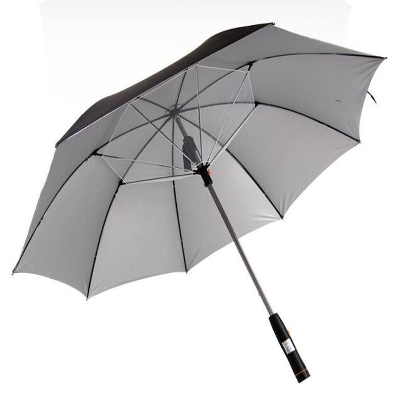27 tommer UPF 50+ UV-beskyttelse sølvbelægning ventilator paraply