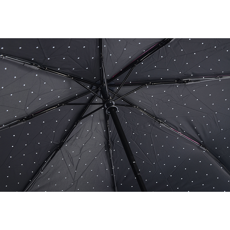 Sort belægning solbeskyttelsesparaply med fotografering design print 3 foldbar paraply