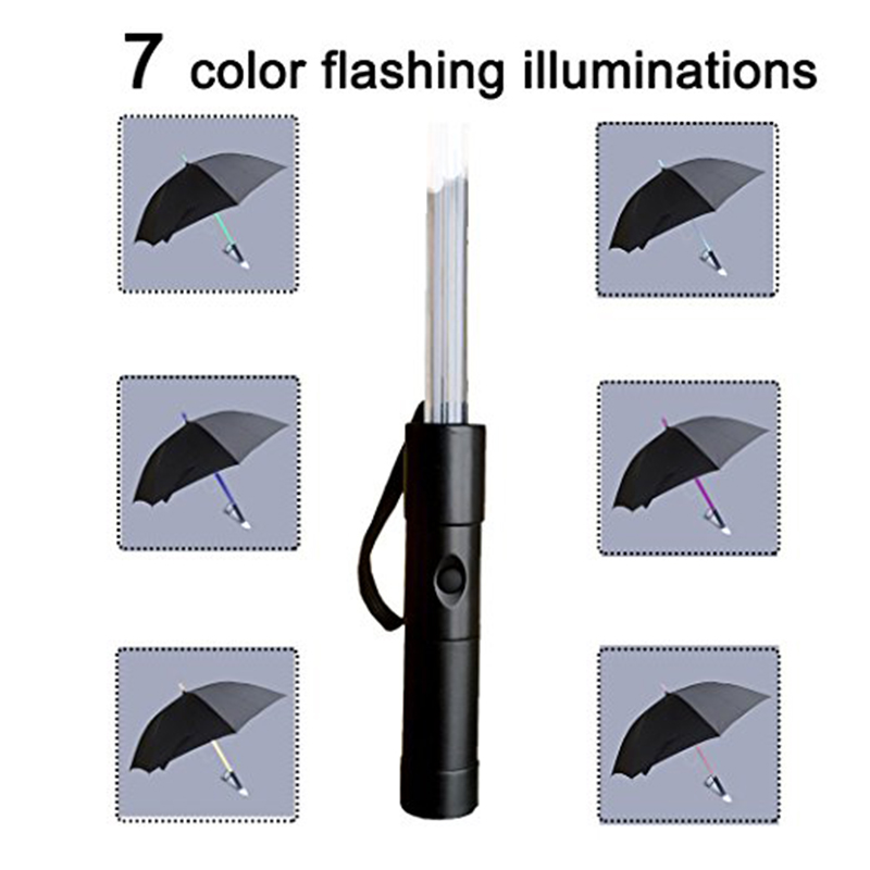 Kina salgsfremmende logo trykt farve skiftende lige led paraply med LED lys