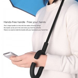 Personaliserede gaver genstandsmanual åben Vindtæt inverteret omvendt blomsterregnparaply