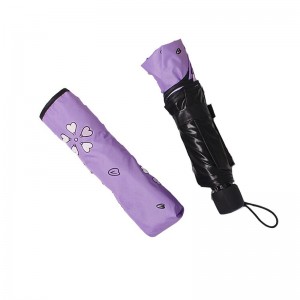 Smukt tryk 3 fold manuel åben magisk farveændrende paraply under regn