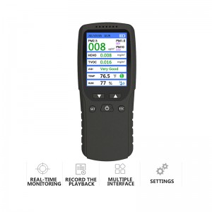 Dienmern ny Hot PM2.5 Detector Luftkvalitet Tester Monitor Meter GenopladeligDM-106A Sort luft decetor