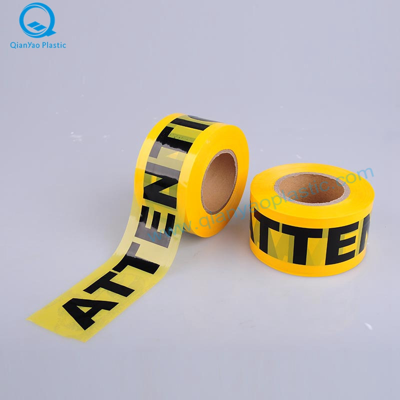 Gul FORSIGTIG Tape / FARE Advarselstape / ATTENTION Barricade Tape