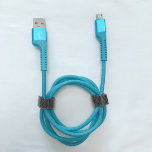 Hurtigopladning Rundt TPE USB-kabel til mikro USB, Type C, iPhone lynopladning og synkronisering