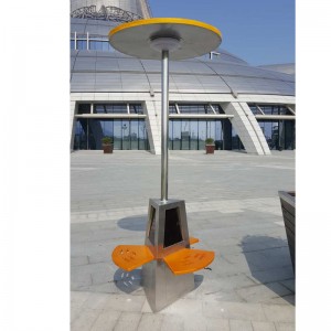 Solafskærmning Stålbænkpladser Opladning af poletelefoner og tabletter