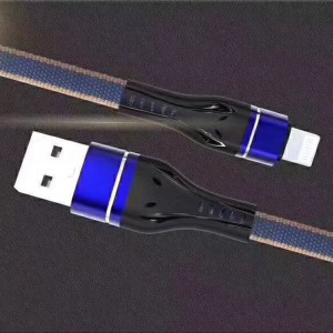 Flettet hurtigopladning fladt aluminiumshus Flexbøjning Tanglefrit USB-datakabel til mikro USB, Type C, iPhone lynopladning og synk