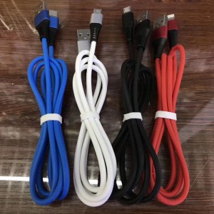 TPE Hurtigopladning Rundt aluminiumshus Flexbøjning USB-datakabel til mikro USB, Type C, iPhone lynafladning og synk