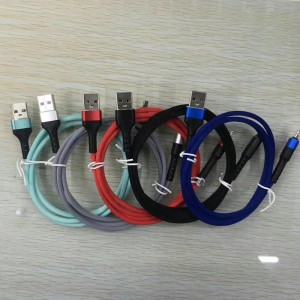 Hurtigopladning Rundt aluminiumshus flettet Flex-bøjning USB-datakabel til mikro USB, Type C, iPhone lynafladning og synk